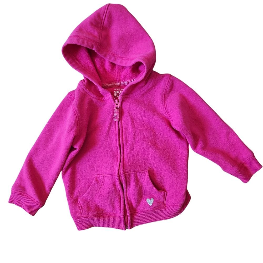 Jumping Beans Girls Softest Fleece Zip-up Hoodie Size 18 months Pink